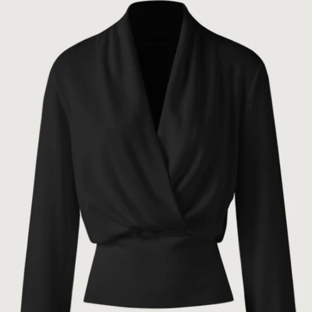 OGL Black Wrap Blouse